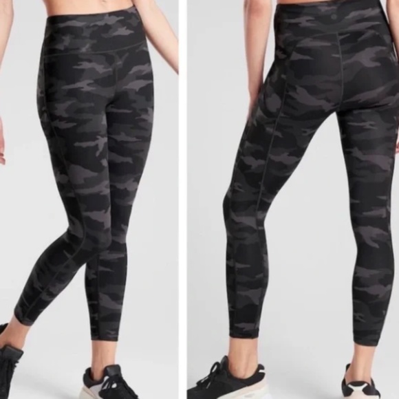 Athleta Pants - Athleta | Black Camo Contender PowerLift 7/8 Leggings